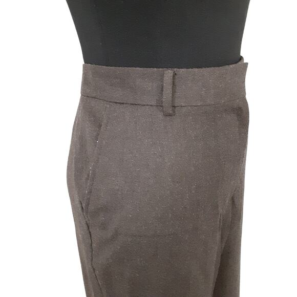 Brooks Brothers Wool Stretch Lucia Straight Leg Trousers Brown Mid Rise Pant 12 - Picture 5 of 14